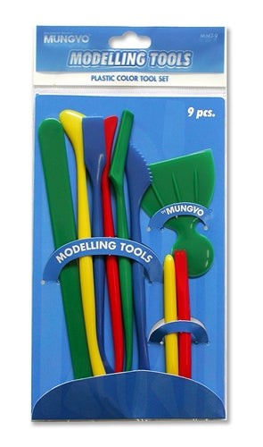 Mungyo Modelling Tools 9pcs set for sculpting and crafting with air clay, perfect for artists and hobbyists.