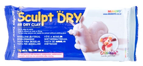 Mungyo Sculpt Dry Clay 1000g White, a versatile and non-toxic air-dry clay for crafting imaginative sculptures and projects.