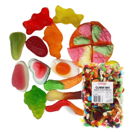 Colorful 1.9 kg Nowco Gummi Mix offers assorted fruity flavors in fun shapes, perfect for any celebration or movie night.