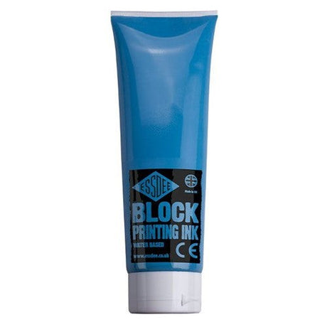 Essdee Block Print Ink in Fluo Blue, 300ml, vibrant, water-based ink for smooth coverage and vivid block printing.