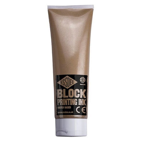 Essdee Block Print Ink 300ml in Metallic Gold, perfect for vibrant block printing with smooth flow and excellent coverage.