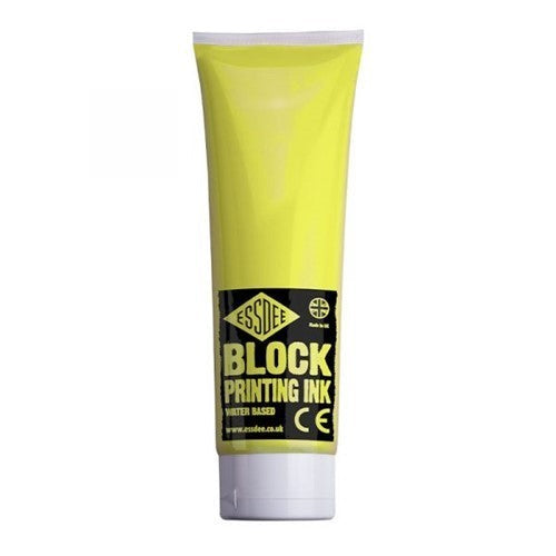 Essdee Block Print Ink in Lemon, 300ml, vibrant water-based ink for smooth printing on all paper grades.