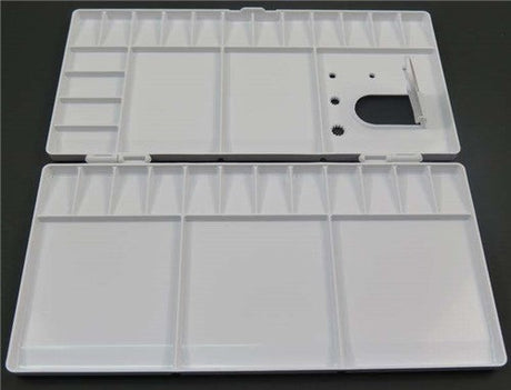 Pe-303 Plastic Palette featuring a lightweight design, multiple mixing wells, and a smooth surface for effortless paint blending.