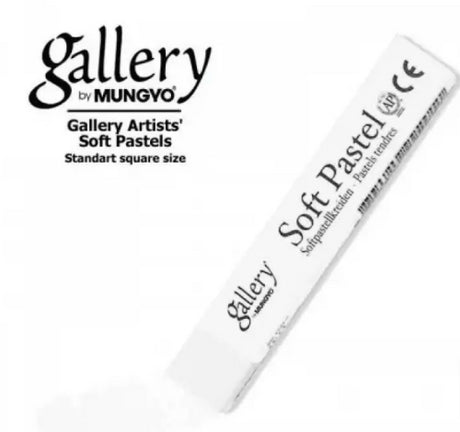 Mungyo Sq Pastels White (Pk6) - premium soft pastels in a square shape for vibrant, smooth art creation and blending.