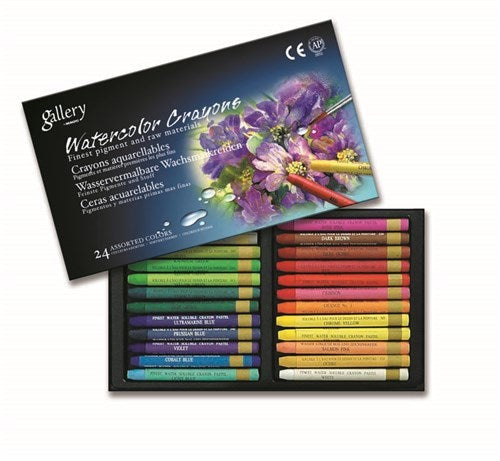 Artist Oil Pastel Set with 24 vibrant colors, perfect for mixed media art and versatile techniques, in a boxed collection.