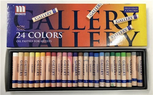 Vibrant 24-color Artist Oil Pastel set with creamy texture, perfect for blending on paper, canvas, and wood. Ideal for all artists.