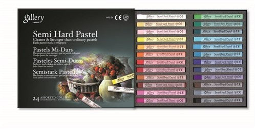 Artist Pastel Set - Gallery MPL-24 featuring vibrant semi-hard pastels for detailed drawings and color sketches.