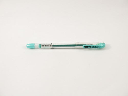 Vibrant green My Met A/Free 0.7mm gel pen, perfect for smooth writing on dark and colorful paper, safe and non-toxic.