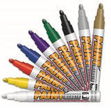 Mungyo Paint Marker in Silver, ideal for vibrant art on metal, glass, plastic, and stone with a durable design.