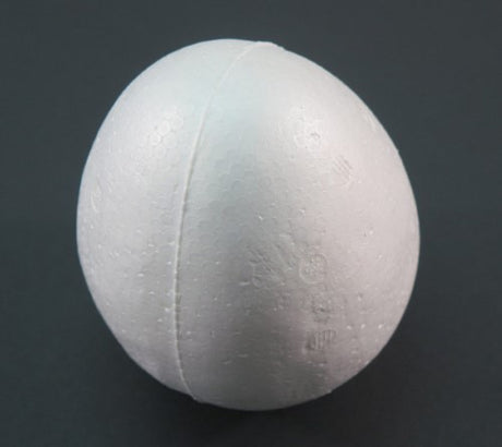 Premium 120x60mm Styrofoam egg shape, perfect for crafting, painting, and DIY projects. Ideal for artists and educators.