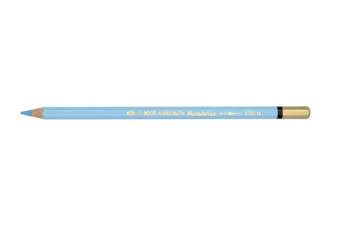 Ice Blue Mondeluz Aquarelle Pencil showcasing vibrant water-soluble lead for watercolor art, perfect for blending and layering.