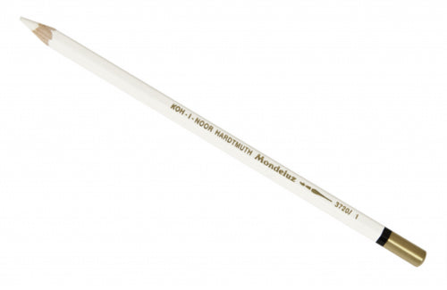 Premium white water-soluble watercolor pencil for artists, perfect for highlights, textures, and blending.