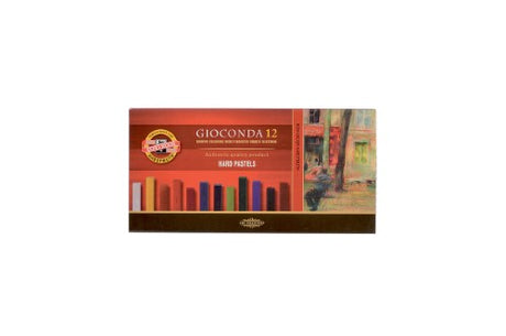 Set of 12 Gioconda Oil Chalks in vibrant colors, perfect for artists, featuring intense pigmentation and smooth application.