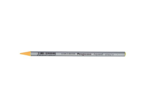 Pack of 12 vibrant Progresso Aquarelle Yellow Dk pencils for smooth watercolor art, featuring hexagonal barrels for comfort.