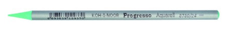 Pack of 12 Progresso Aquarelle Pea Green pencils for artists, featuring a hexagonal grip and vibrant watercolour application.