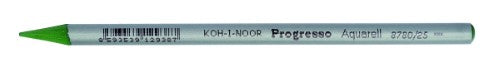 Pack of 12 Mdw Green Progresso Aquarelle Pencils with hexagonal barrels for vibrant, blendable watercolour art.