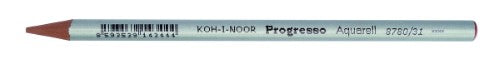 Pack of 12 Progresso Aquarelle Pencils in Brown Light, featuring a hexagonal barrel for comfort and smooth, vibrant color application.