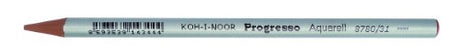 Pack of 12 Progresso Aquarelle Pencils in Brown Light, featuring a hexagonal barrel for comfort and smooth, vibrant color application.