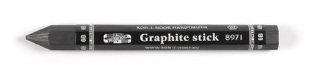 Hexagonal 6B graphite stick in 10mm, designed for artists with rich dark lines and smooth application on large surfaces.