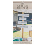 Rustic Romance Wedding Signpost set featuring four elegant wooden signs for guiding guests at your wedding celebration.