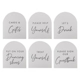 Rustic Romance Wedding Signs set of 6, featuring charming messages for guiding guests at country weddings.