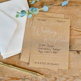 Rustic Romance Wedding Reception Invitations pack with 10 kraft invites and sage green envelopes for charming celebrations.