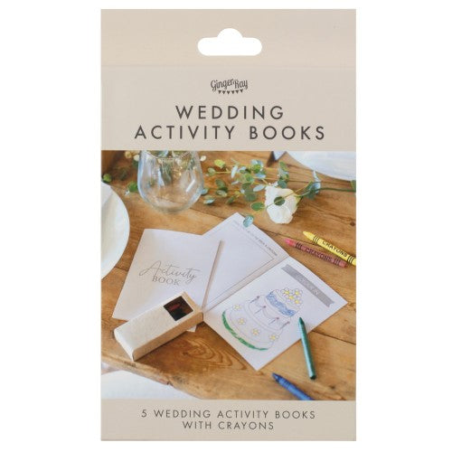 Rustic Romance Wedding Activity Books - Pack of 5 for kids, featuring games and coloring to entertain young wedding guests.