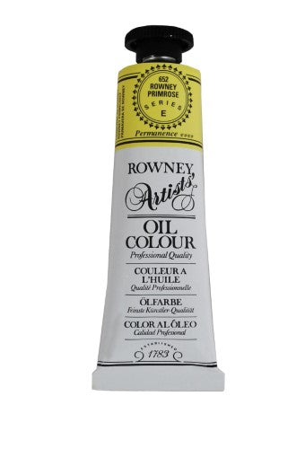 Rown Primrose oil paint tube showcasing rich pigment, buttery consistency, and vibrant color for professional artists.