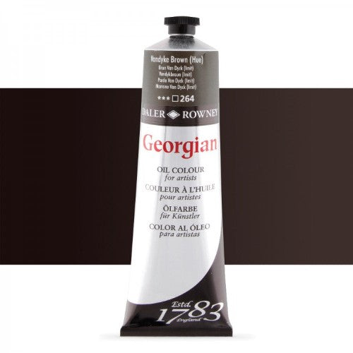 Rich and durable 225ml Vandyke Brown oil paint for artists, featuring smooth application and vibrant, intermixable tones.