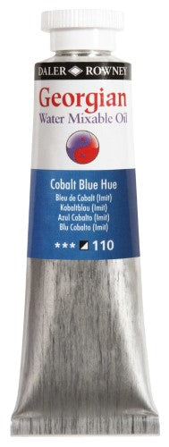 Vibrant Rown Gwamo 37ml Cobalt Blue Hue oil paint tube, ideal for creative projects without solvents, offers smooth application and quick drying.