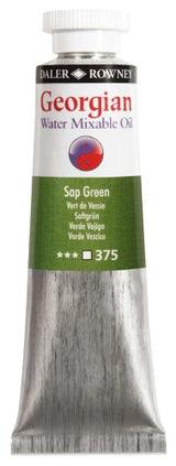 Rown Gwamo 37ml Sap Green oil paint tube, featuring vibrant color for landscapes, water-mixable, and easy to use.