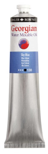 Rown Gwamo 200ml Sky Blue oil paint, vibrant and water mixable, perfect for indoor art with rich, lasting color.