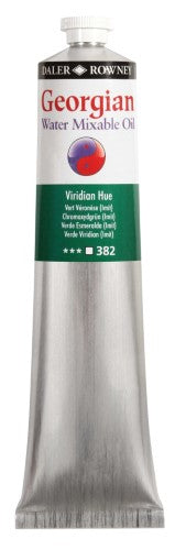 Vibrant 200ml Rown Gwamo Viridian Hue artist oil paint, water mixable, ideal for various techniques and indoor use.