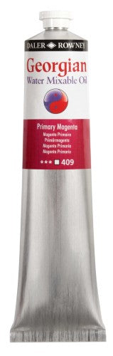 Vibrant 200ml Primary Magenta oil paint for artists, water mixable, solvent-free, perfect for mixing and impasto techniques.