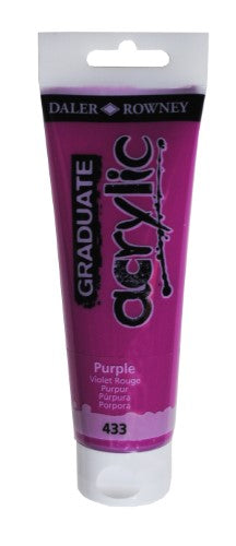 120ml tube of D-R Graduate Acrylic paint in vibrant Purple, perfect for artists with a smooth, quick-drying, water-based formula.