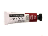 Daler-Rowney 15ml Alizarin Crimson watercolour paint tube, showcasing rich pigment and excellent blending for vibrant art.