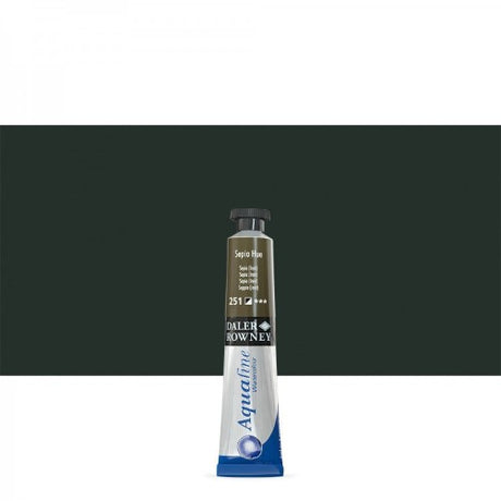 8ml tube of Daler-Rowney Rown Afine Sepia Hue Watercolour Paint, showcasing rich, warm tones for versatile artwork.