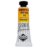 Rowney Gouache 15ml Cad Yellow Deep (Hue) tube featuring vibrant, opaque color ideal for artists, illustrations, and graphic design.