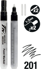 Daler Rowney FW Mixed Media Marker Set features 1-2mm nibs for vibrant, precise application of inks and liquid media.