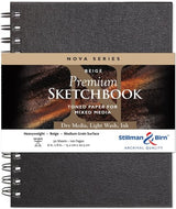 NOVA BEIGE SPIRAL sketchbook, 6x8”, with 150gsm medium-grain paper, ideal for various artistic mediums and easy page turning.