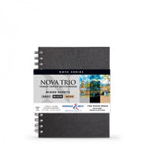 NOVA GREY SPIRAL 150gsm sketchbook with wire binding, ideal for versatile wet and dry media in a portable 6x8" size.