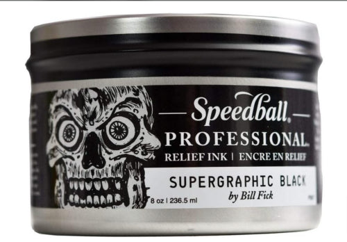 Speedball Pro Relief Ink 8oz Sg Black