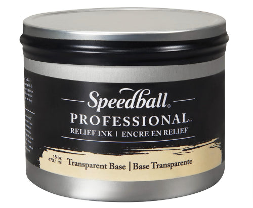 Speedball Pro Relief Ink 8oz Trans Base, premium water miscible ink for vibrant, durable prints and easy cleanup.