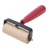 Speedball Soft Lino Roller 3" with natural gum rubber, heavy-duty frame, and ergonomic grip for smooth printmaking.