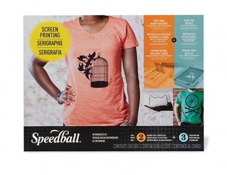 Speedball Screen Printing Intermediate Kit, complete with screen frame, squeegee, inks, and essential tools for artists.