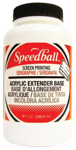 Speedball Acrylic Extender Base 8oz enhances transparency in artwork, perfect for glazing and soft washes with Speedball Acrylic Inks.