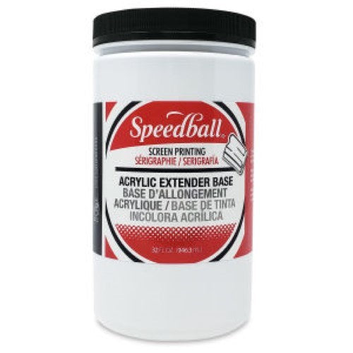 Speedball Acrylic Extender Base 32oz for enhancing transparency in artworks, ideal for artists seeking custom colors.