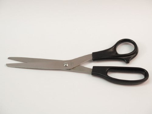 High-quality 8" scissors with ergonomic handles, perfect for crafting, cutting paper and fabric smoothly and effortlessly.