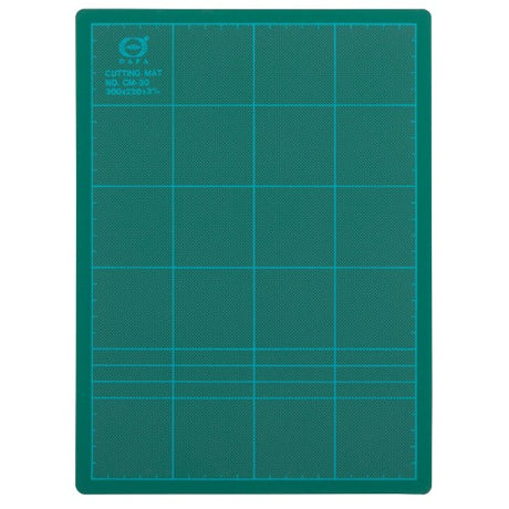 Durable 300x220 green cutting mat with self-healing surface, gridded for precise crafting and lightweight for portability.