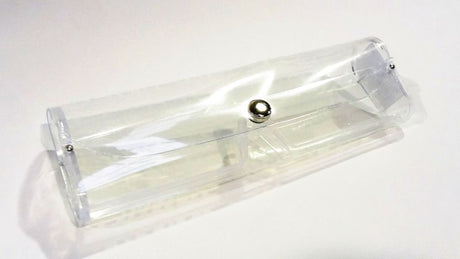 Stylish plastic reading glass case that protects eyewear from scratches and damage, available in various colors and designs.